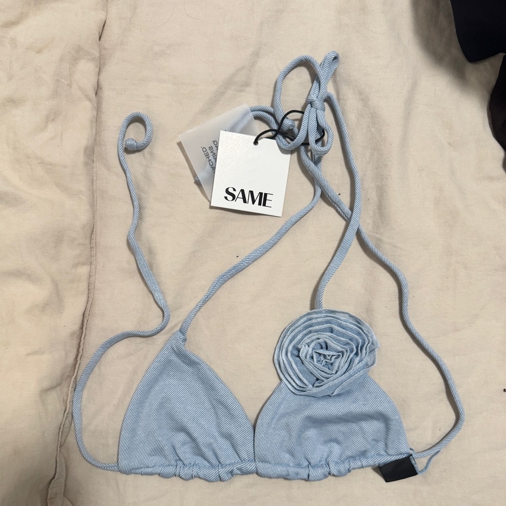 NWT!! SAME Rose Triangle Top (denim/denim)